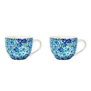 Lilly Pulitzer Blue Floral 8oz Tea Cup set